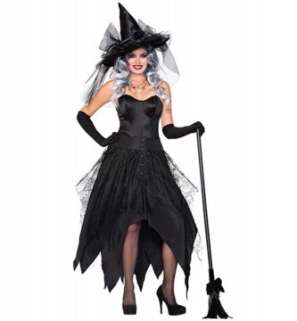 disfraz negro bruja mujer